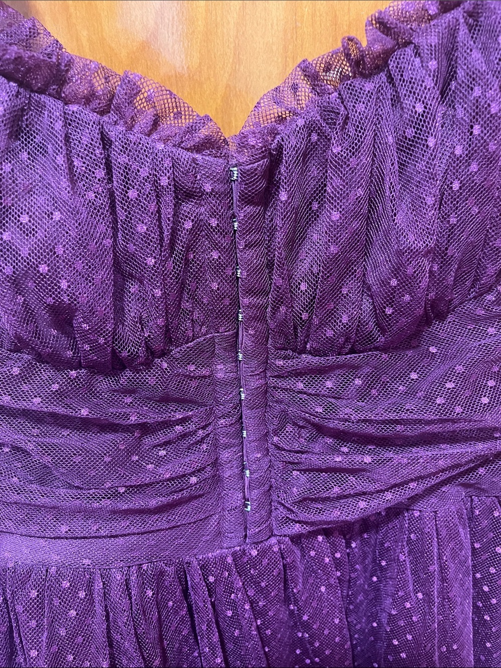 Lulu's Plum Lace Ruffle Midi Dress - Picture 3 of 5